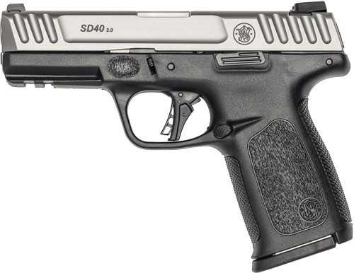 S&W SD40 2.0 40SW 4" FS 10-SH SILVER SS SLIDE/BLACK POLYMER