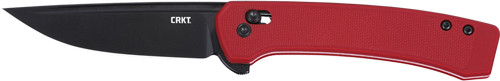 CRKT Q COMPACT 3.05" PLAIN EDGE RED CROSSBAR LOCK