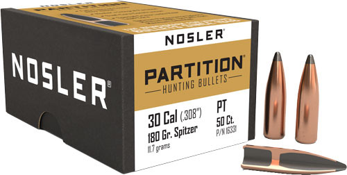 NOSLER BULLETS 30 CAL .308 180GR PARTITION 50CT