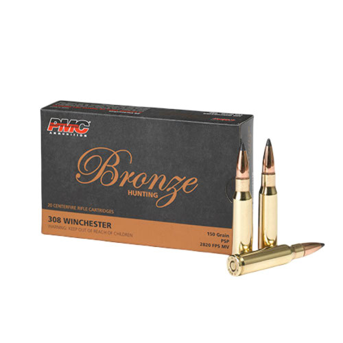 PMC Bronze Rifle Ammunition .308 Win 150gr PSP 2820 fps 20/ct