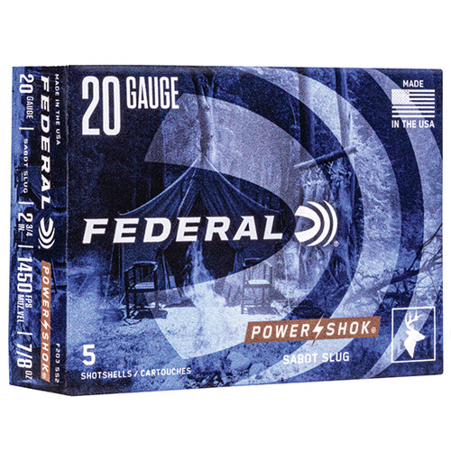 FED POWER-SHOK S SLUG 20GA 2.75 7/8OZ 5/50