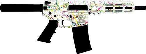 GLFA AR15 PISTOL 223 WYLDE 7.5" NITRIDE SPLATTER WHITE