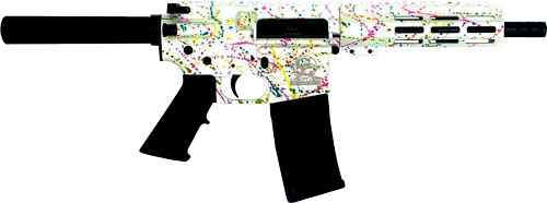 GLFA AR15 PISTOL 223 WYLDE 7.5" NITRIDE SPLATTER WHITE