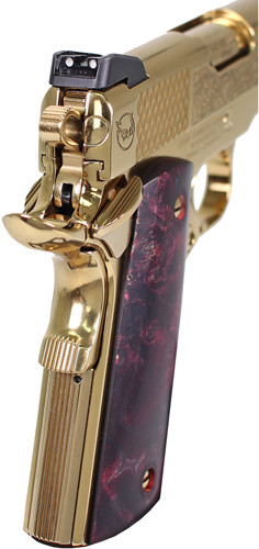 IVER JOHNSON EAGLE NOBLE WP 1911 45ACP 8RD GOLD/EX. WOOD