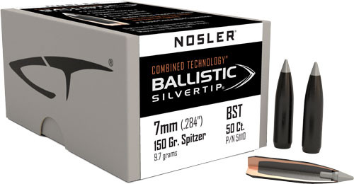NOSLER BULLETS 7MM .284 150GR BALLISTIC SILVER TIP 50C