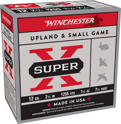 WINCHESTER SUPER-X 12GA 2.75" 1-1/8OZ #7.5 1255FPS 250R CASE