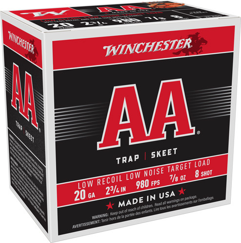 WINCHESTER AA 20GA 2.75" 7/8OX #8 890FPS 250RD CASE LOT