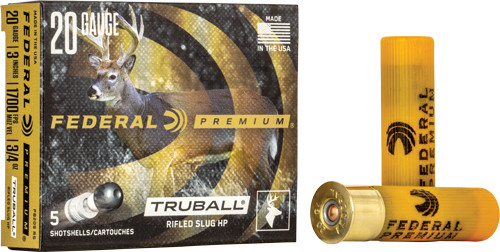 FEDERAL TRUBALL 20GA 3" 3/4OZ RIFLED SLUG 5RD 50BX/CS