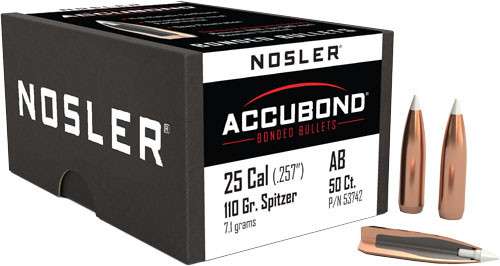 NOSLER BULLETS 25 CAL .257 110GR ACCUBOND 50CT