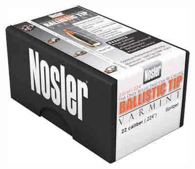 NOSLER BULLETS 22 CAL .224 50GR BALLISTIC TIP 100CT