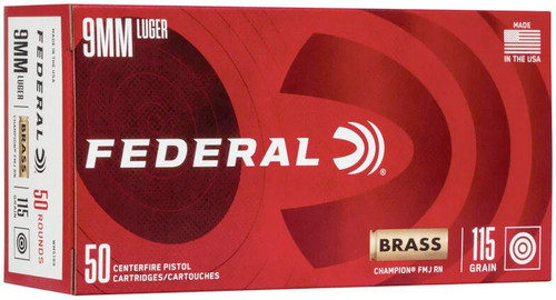 FED CHAMPION 9MM 115GR FMJ 50/20