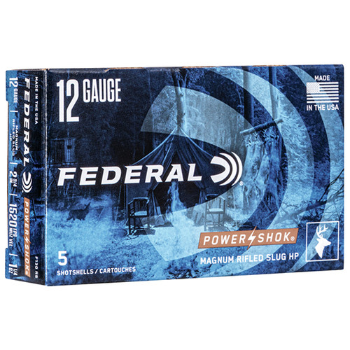 FED POWER-SHOK SLUG 12GA 2.75 1.25OZ HP 5/50