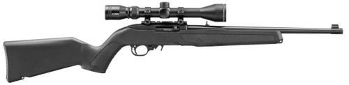 RUG 10/22 22LR 16.4 BLK THREADED 10RD SCOPED