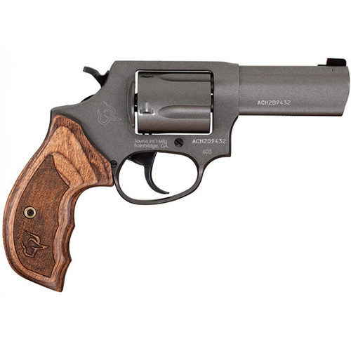 Taurus Defender 605 Handgun 357 Mag/38 Spl 5rd Capacity 3" Barrel  Black with Wood Grips Night Sights