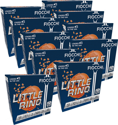 FIOCCHI LITTLE RINO 12GA 2.75" 1OZ #7.5 1250FPS 250RD CASE