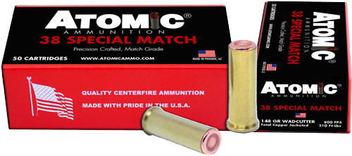 ATOMIC 38 SPECIAL MATCH 148GR COPPER PLATE HBWC 50RD 10BX/CS