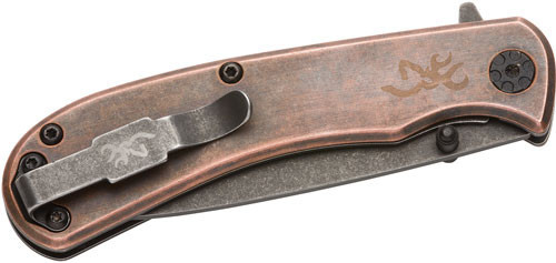 BROWNING KNIFE RIVET FOLDER 3" COPPER W/FINGER FLIPPER
