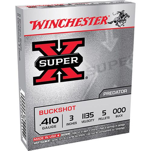 WIN SUPER-X BUCKSHOT 410GA 3 5PL #000 5/50