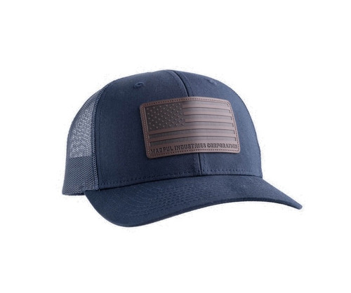 STD LEATHER PATCH TRUCKER NVY
