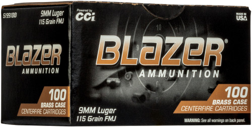 BLAZER BRASS 9MM 115GR FMJ 100/5 (1155)
