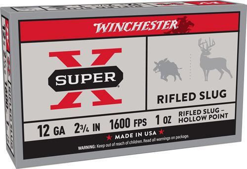 Winchester Super-X Slug Shotshells 12 ga 2-3/4" 1 oz 1600 fps Slug 5/ct