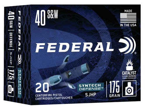 Federal  Syntech Defense Handgun Ammunition .40 S&W SJHP1050 fps 20/ct