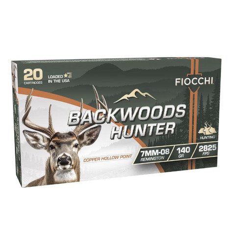 Fiocchi Backwoods Hunter Rifle Ammunition 7mm-08 Rem 140Gr CHP 2825 fps 20/ct