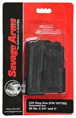 Savage Arms 220 Slug Gun Shotgun Magazine 20 ga 2/rd Black