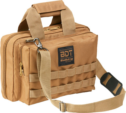 BULLDOG DELUXE 2 PISTOL RANGE BAG W/MOLLE TAN