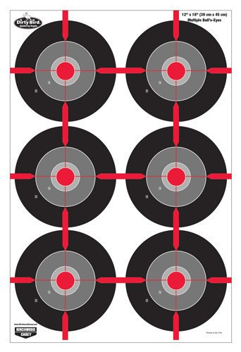 B/C TARGET DIRTY BIRD 12"X18" MULTIPLE BULL'S-EYE 8 TARGETS