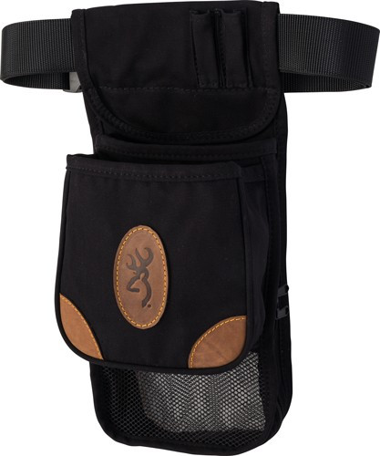 BROWNING LONA CANVAS SHELL POUCH DELUXE W/BELT BLACK/BRWN