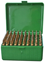 MTM AMMO BOX MEDIUM RIFLE 100-ROUNDS FLIP TOP STYLE GRN