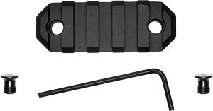 GROVTEC RAIL SECTION KEYMOD 2.2" 5 SLOT ALUMINUM BLACK