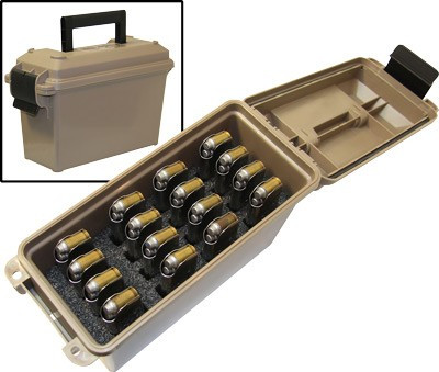 MTM TACTICAL MAGAZINE CAN DARK EARTH HOLDS 16 1911 MAGS