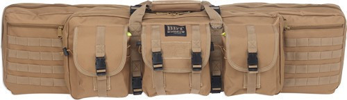 BULLDOG 37" 2 GUN TACTICAL CSE 3 LARGE ACCESSORY POCKETS TAN