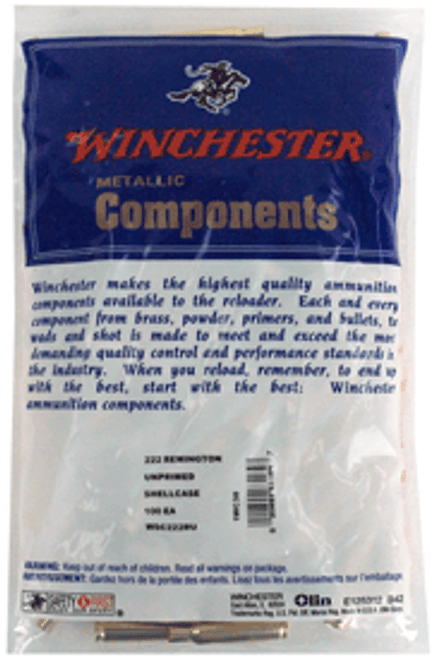 WINCHESTER UNPRIMED CASES 222 REM 100PK 20BX/CS