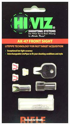 HIVIZ FRONT SIGHT AK47/74/AKM WITH RED+GREEN LITEPIPES