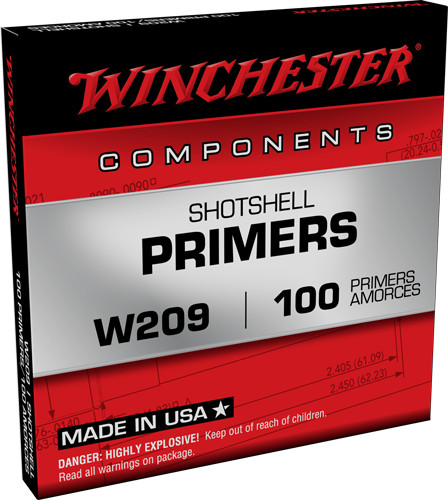 WINCHESTER PRIMERS 209 SHOTSHELL 5000 PACK CASE