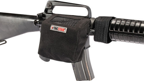 TACSTAR UNIVERSAL BRASS CATCHER W/VELCRO STRAPS BLACK