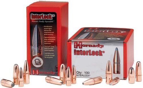 Hornady Interlock Rifle Bullets 6.5mm .264" 160 gr RN - 100/Box