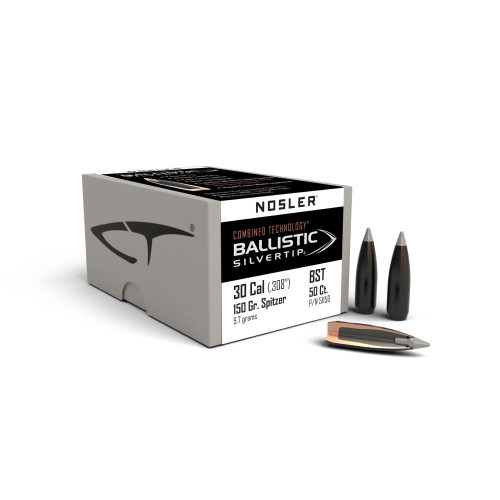 Nosler Ballistic SilverTip Hunting Rifle Bullets .30 cal .308"150 gr SBT-BSTIP 50/ct