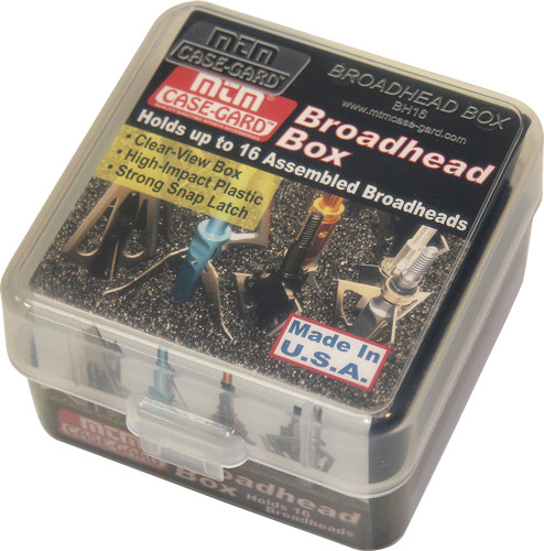 MTM MECHANICAL BROADHEAD CASE HOLDS 16 BROADHEADS CLEAR