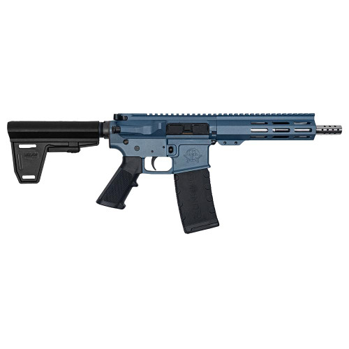 GLFA 223 Wylde Braced Pistol .223 Wylde 30rd Magazine 7.5" Stainless Steel Barrel Blue Titanium Finish