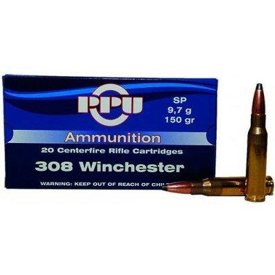 PPU Rifle Ammunition .308 Win 150 gr SP 2820 fps  20/ct