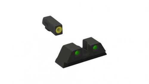 Meprolight ML41766 Hyper-Bright Yellow Ring Front/Green Rear Sights for S&W M&P Fullsize Compact Subcompact (Not Shield Models)