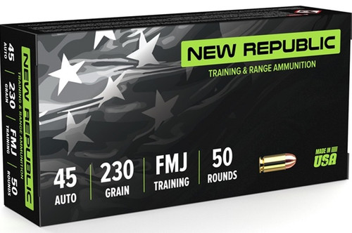 New Republic Training and Range 45 ACP Auto Ammo 230 Grain Full Metal Jacket