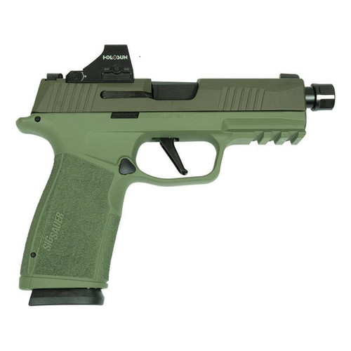 Sig Sauer P365 XMacro Handgun 9mm Luger 17rd Magazines (2) 3.7" Threaded Barrel Two Tone Green TB with Optic