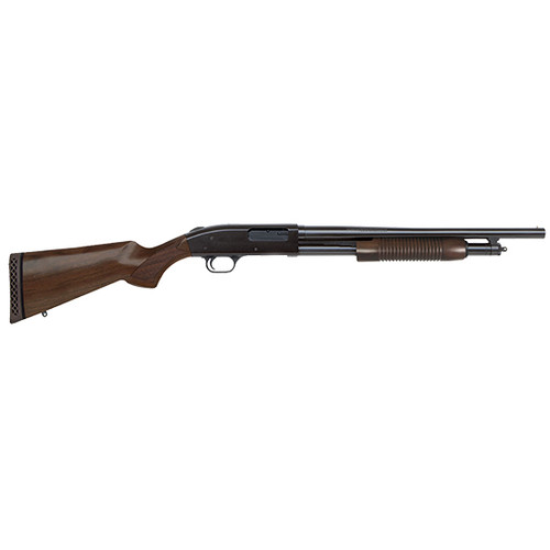 MOSSBERG 500 RETROGRADE 12GA 18.5 CYL BLUED WALNUT