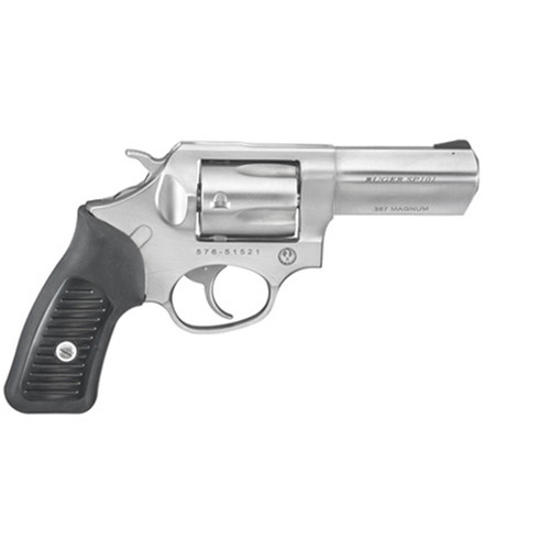 RUGER SP101 357MAG 3 STAINLESS FS BLACK GRIPS 5RD