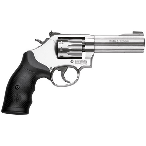 S&W 617 22LR 4 STAINLESS AS BLACK SYNTHETIC GRIP 10RD